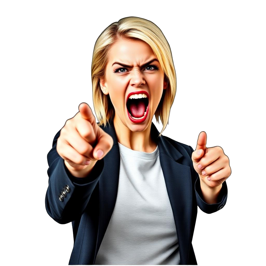 Woman yelling